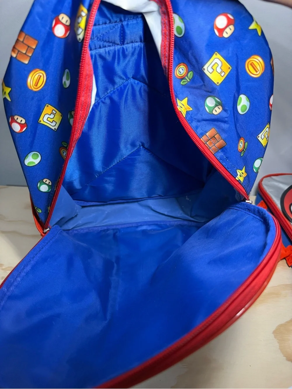 Super Mario Kids Backpack and  attachable Lunch Bag